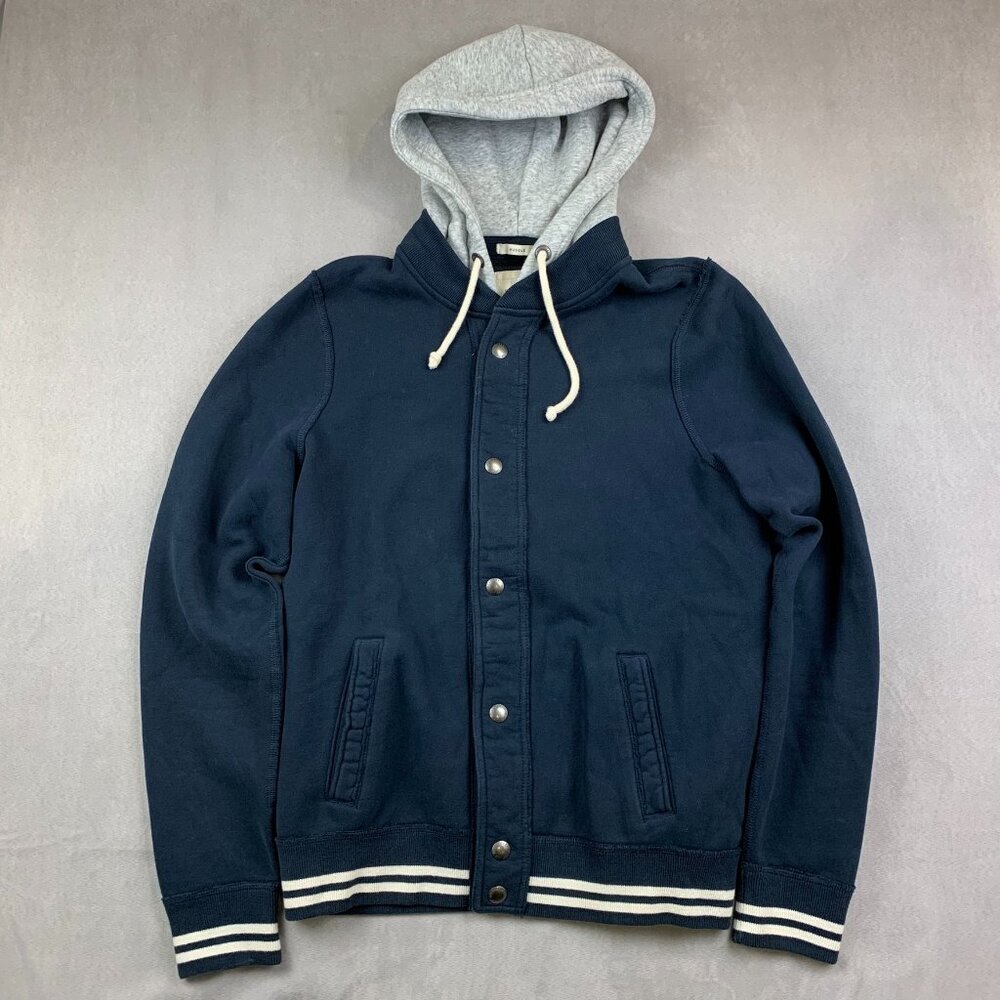 Vintage Abercrombie & Fitch Mens Sweater XL Blue Hoodie Long Sleeve Varsity Y2K